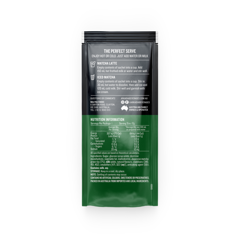 Arkadia Matcha Latte Original Sachet 8 Pack