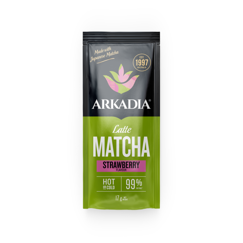 Arkadia Matcha Latte Strawberry Sachet 8 Pack